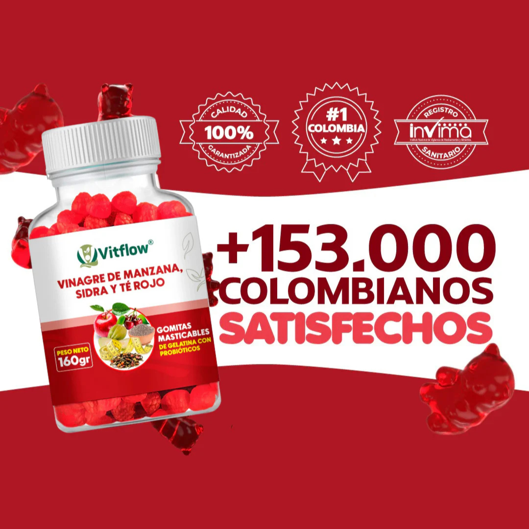 GOMITAS VINAGRE DE MANZANA 🍎 | Cuídate desde adentro, con las gomitas de Vinagre de Manzana VitFlow 🍎