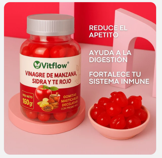 GOMITAS VINAGRE DE MANZANA 🍎 | Cuídate desde adentro, con las gomitas de Vinagre de Manzana VitFlow 🍎