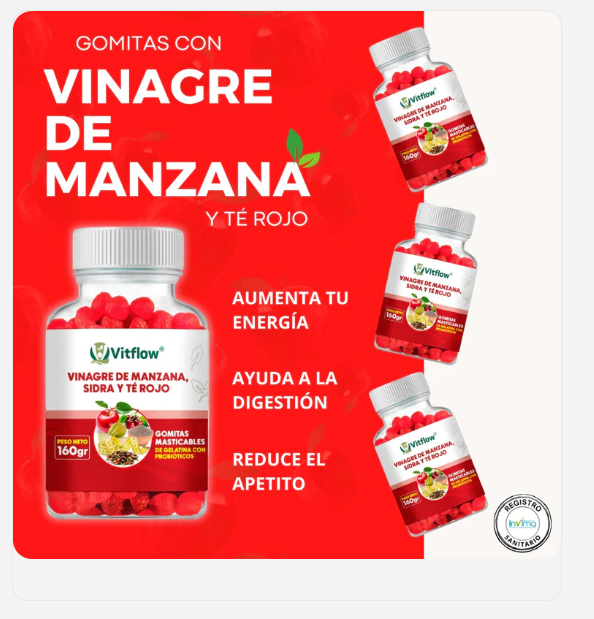 GOMITAS VINAGRE DE MANZANA 🍎 | Cuídate desde adentro, con las gomitas de Vinagre de Manzana VitFlow 🍎
